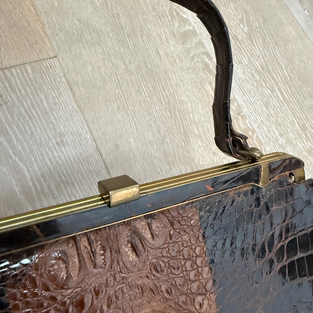 Vintage hornback alligator handbag - stunning and high quality skin - Picture 4 of 9